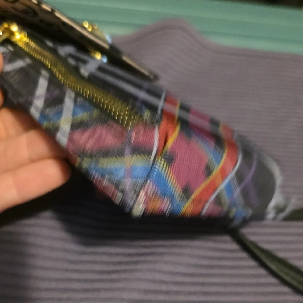 Juicy Couture Black and Multicolor Plaid Crossbody Bag